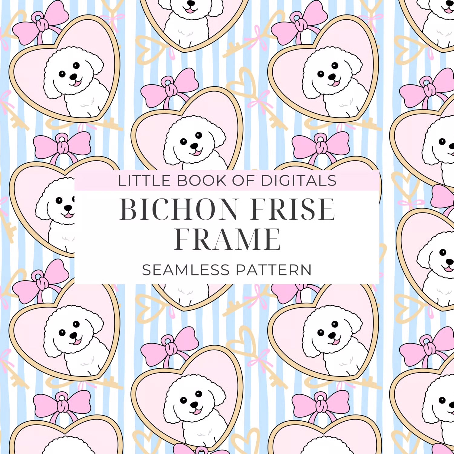 Bichon Frise Seamless Pattern