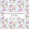 English Sheepdog Seamless Pattern