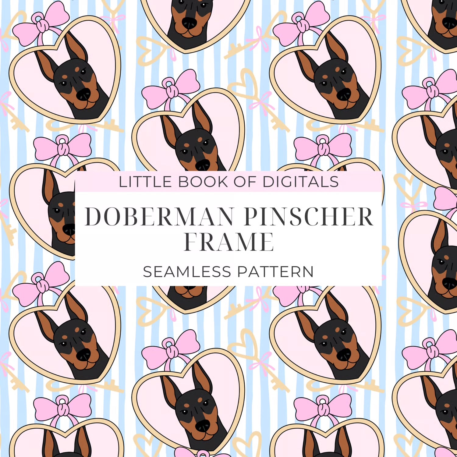 Doberman Pinscher Seamless Pattern