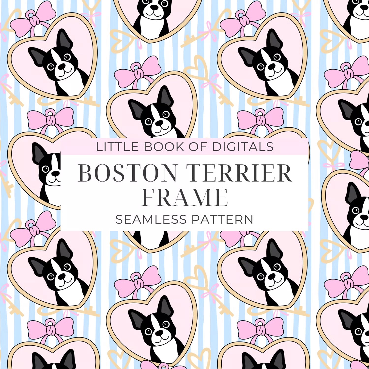 Boston Terrier Seamless Pattern
