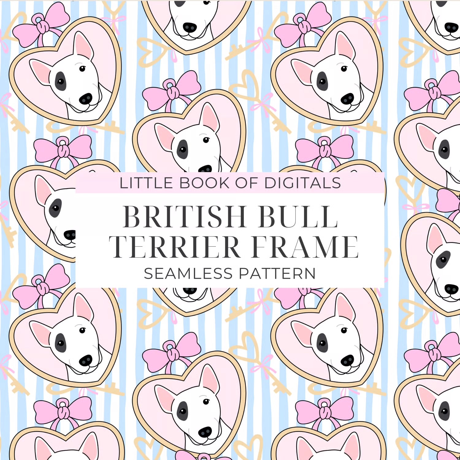 British Bull Terrier Seamless Pattern