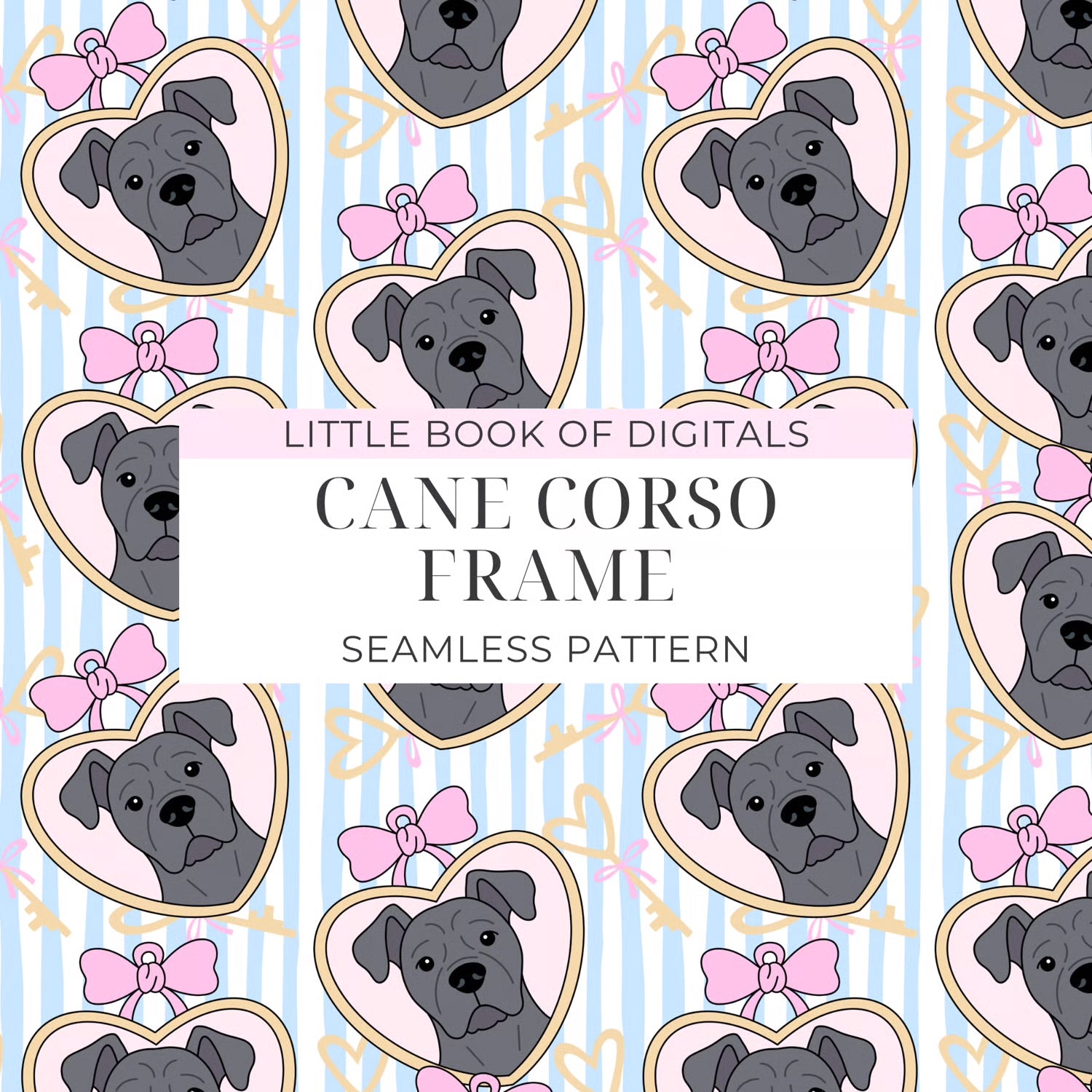 Cane Corso Seamless Pattern