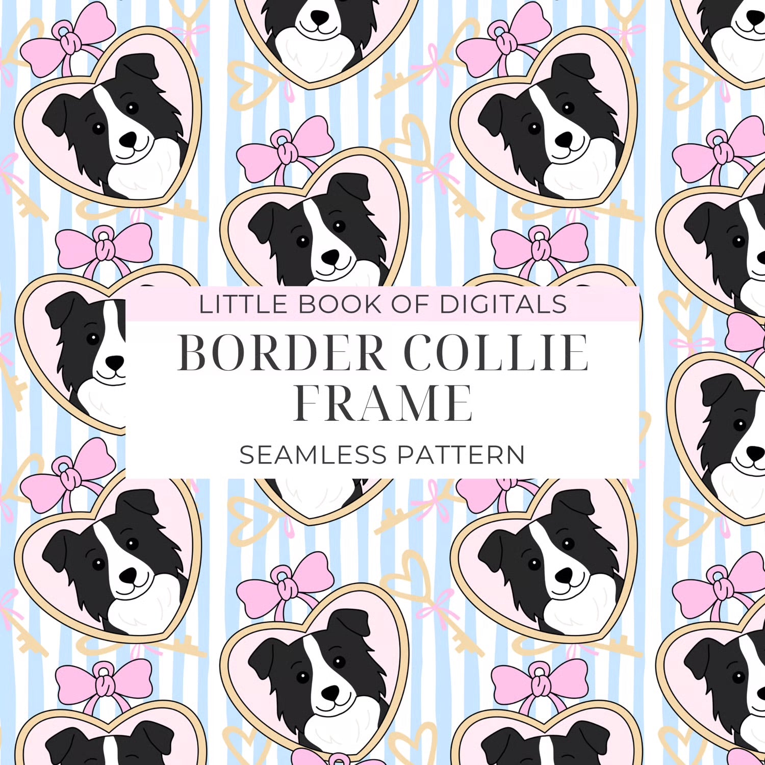 Border Collie Seamless Pattern