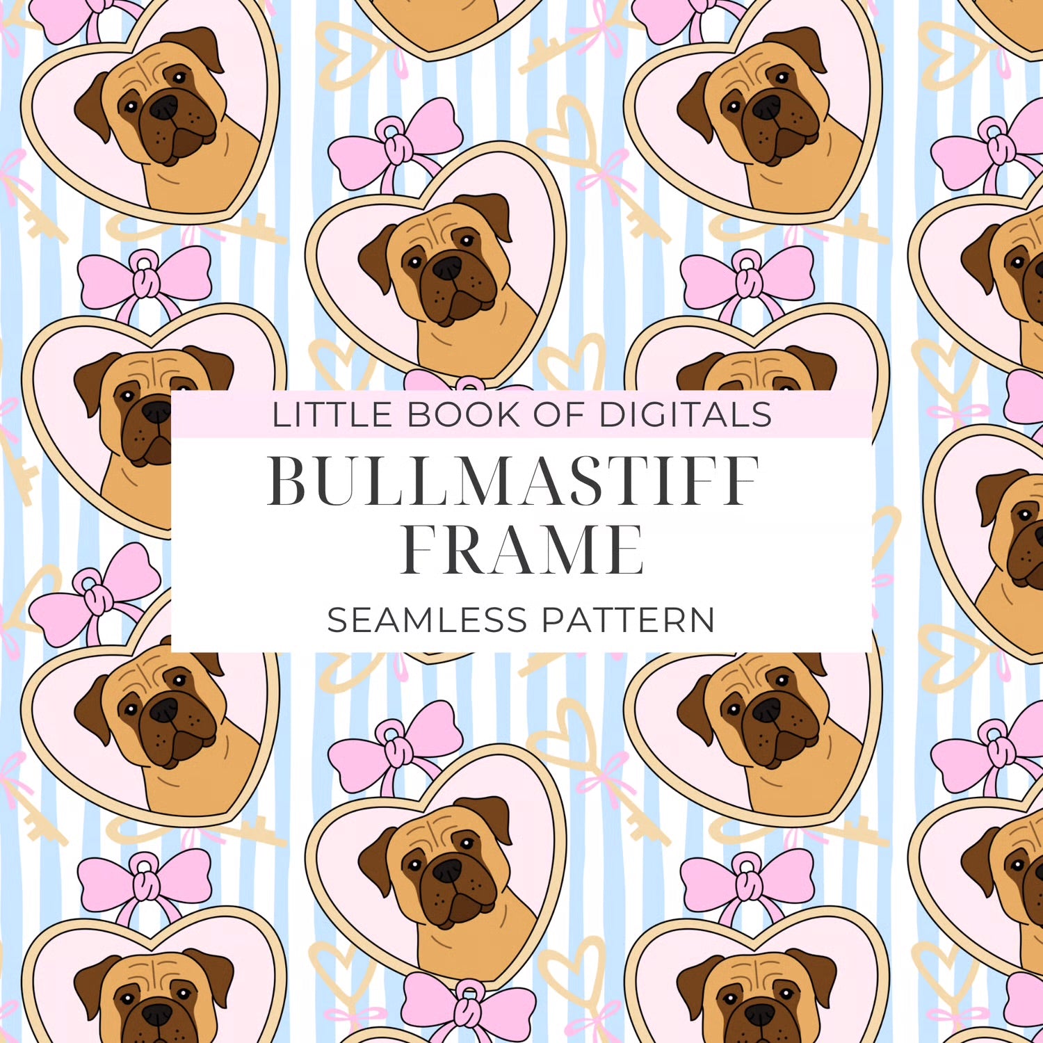 Bullmastiff Seamless Pattern