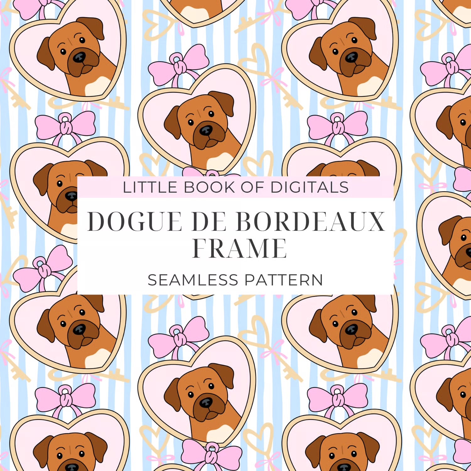 Dog De Bordeaux Seamless Pattern