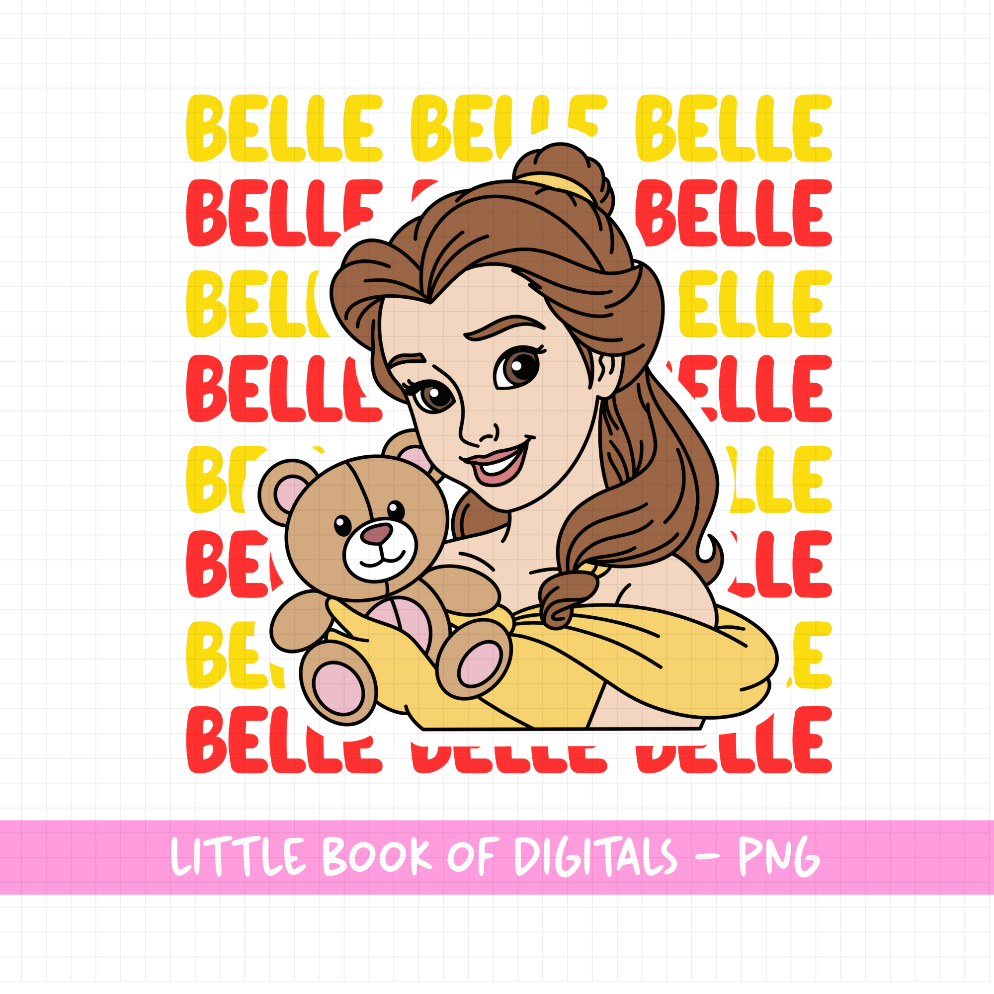 Belle And Teddy Bear Png