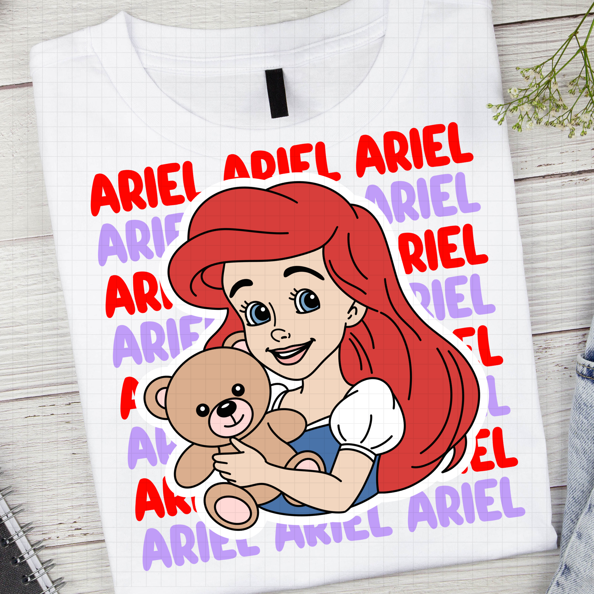 Ariel And Teddy Bear Png