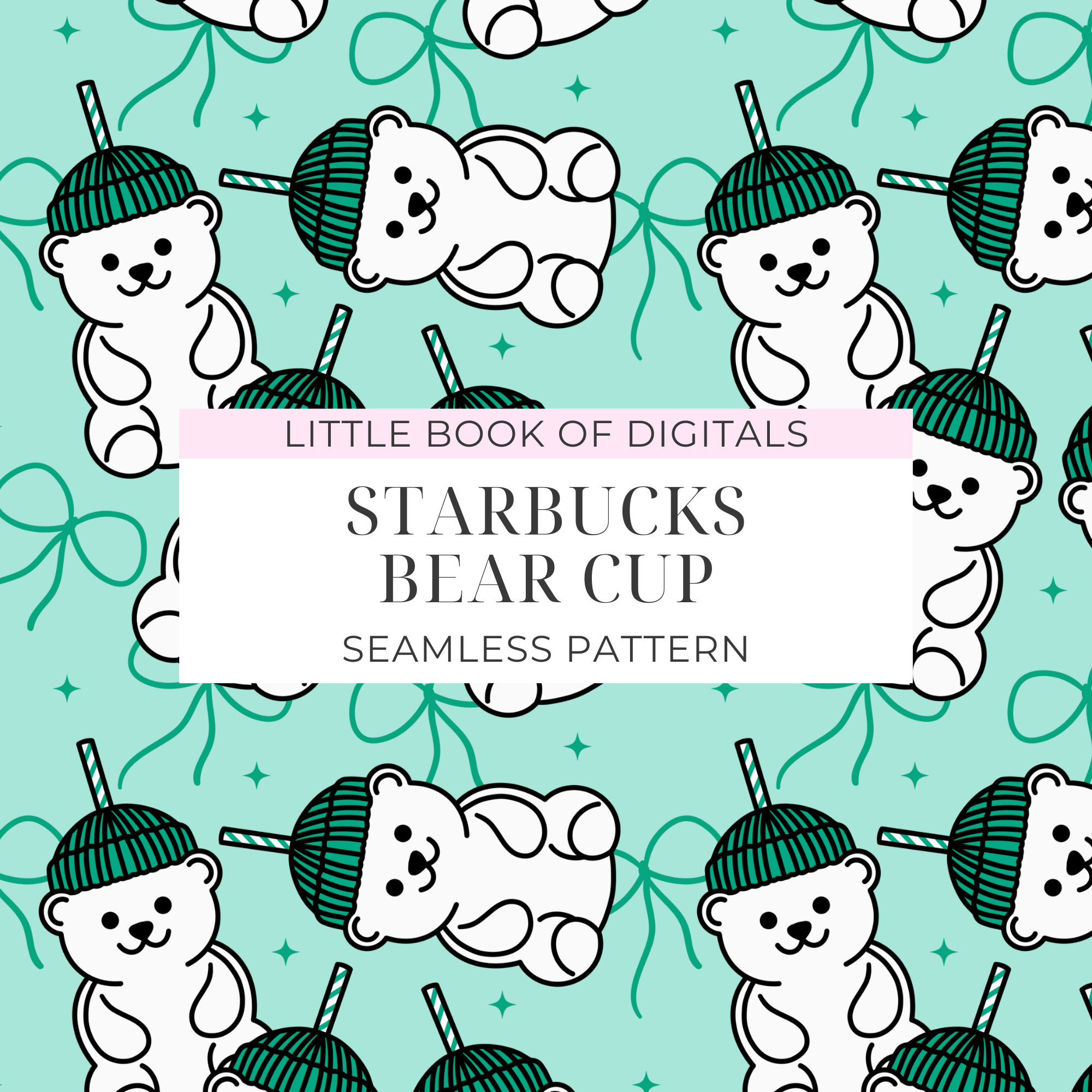Starbucks Bear Cup Seamless Pattern