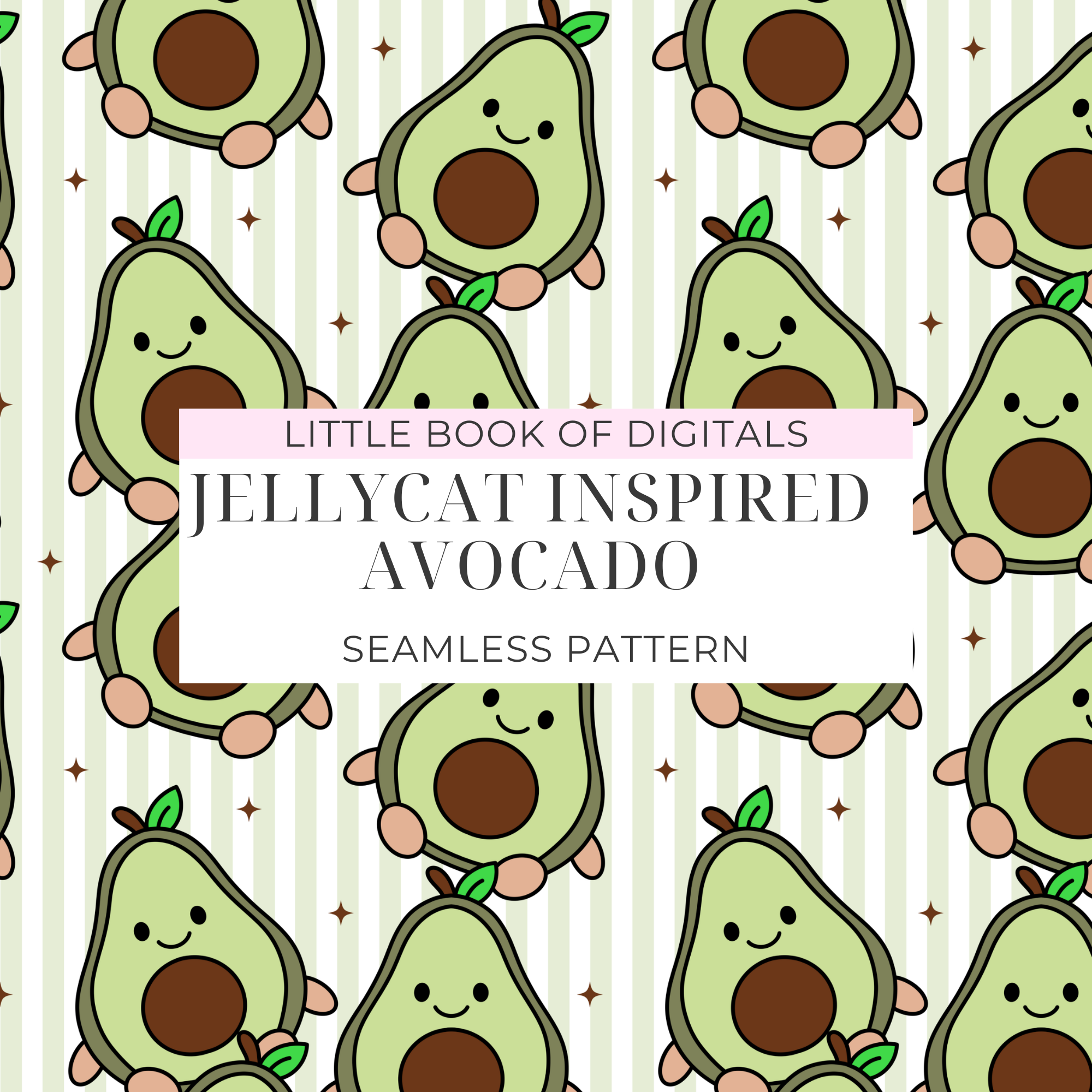 Jellycat Avocado Seamless Pattern