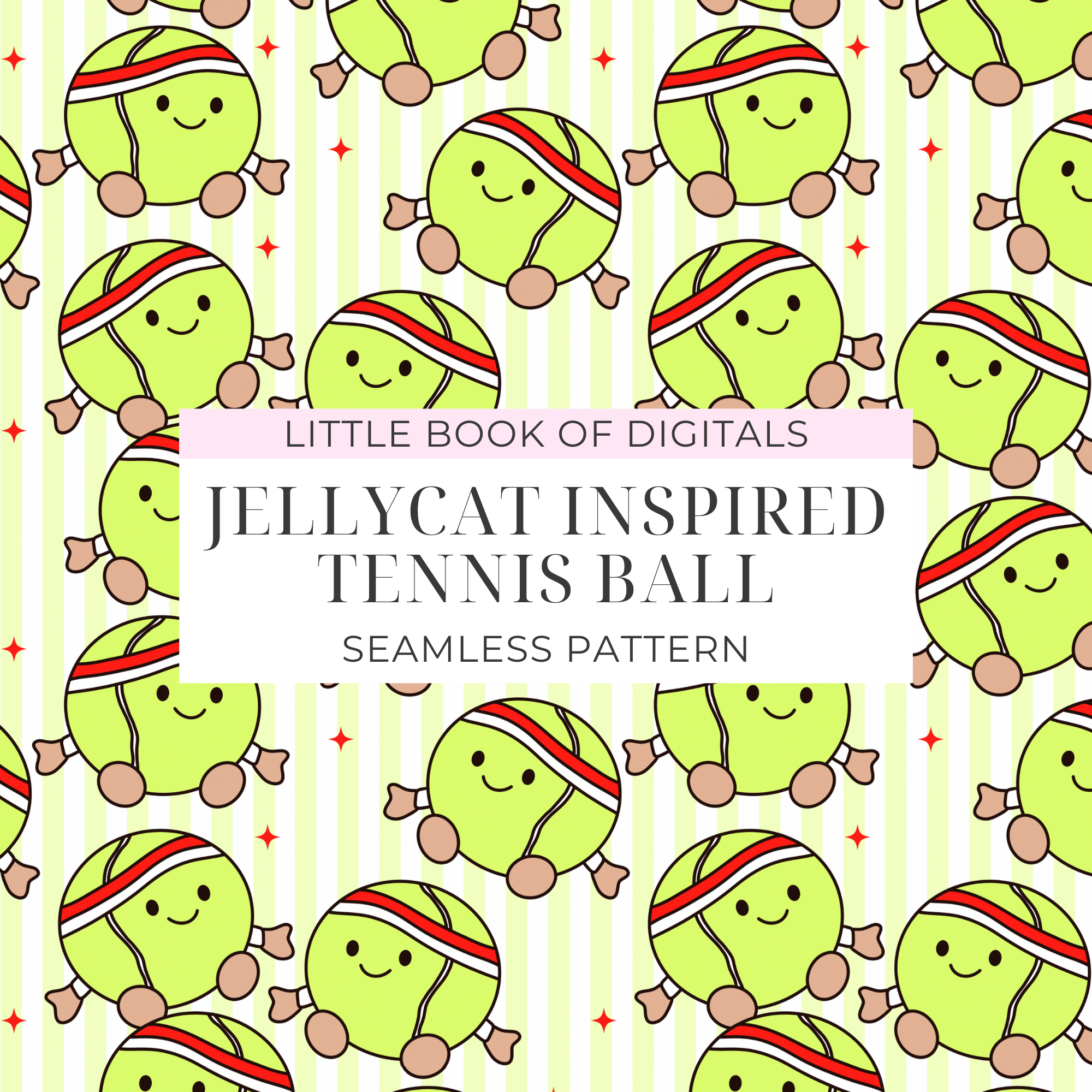 Jellycat Tennis Ball Seamless Pattern