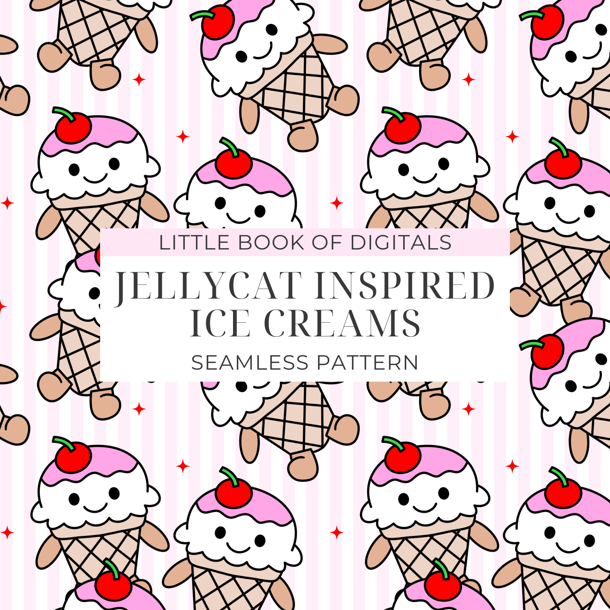 Jellycat Ice Cream Seamless Pattern
