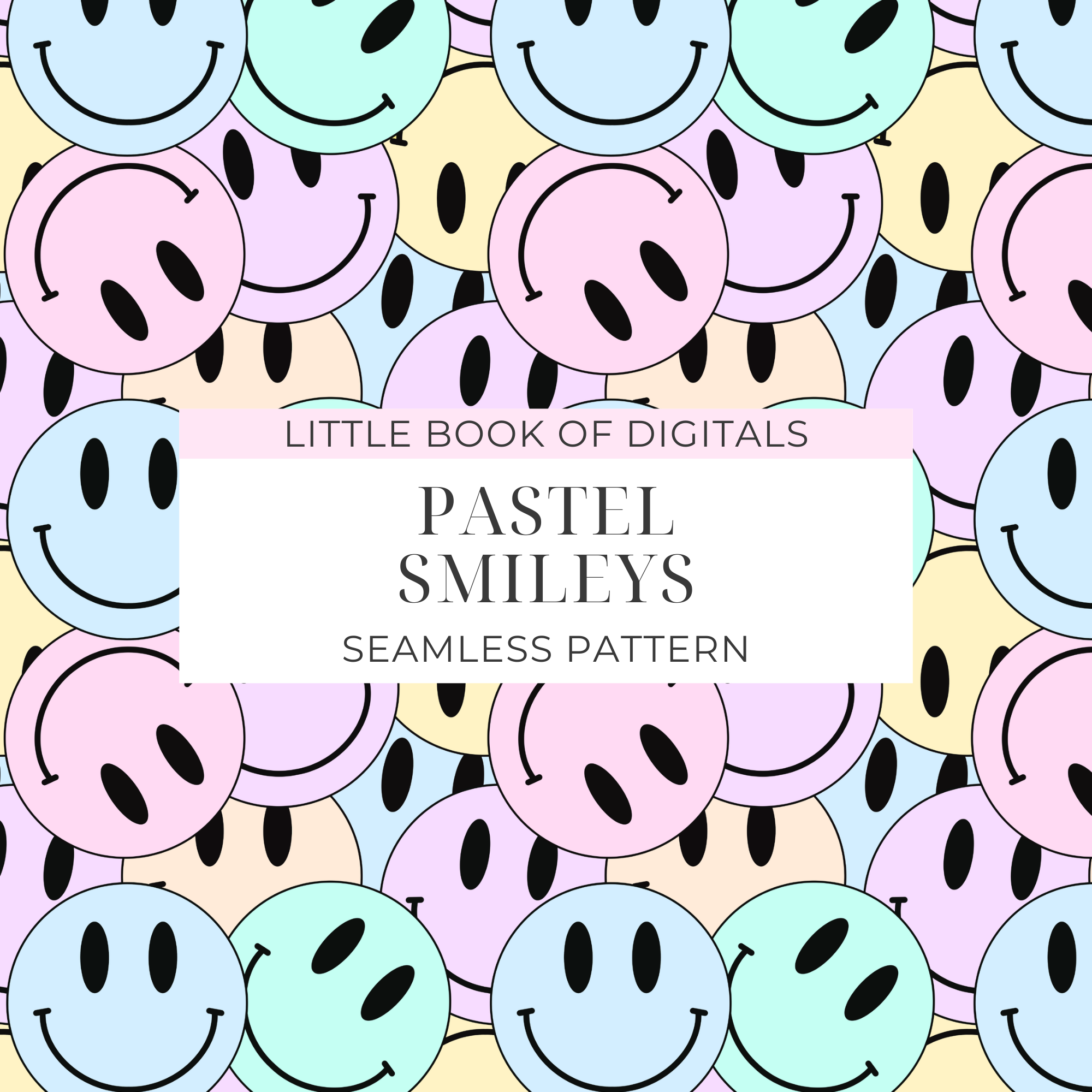 Pastel Smileys Seamless Pattern