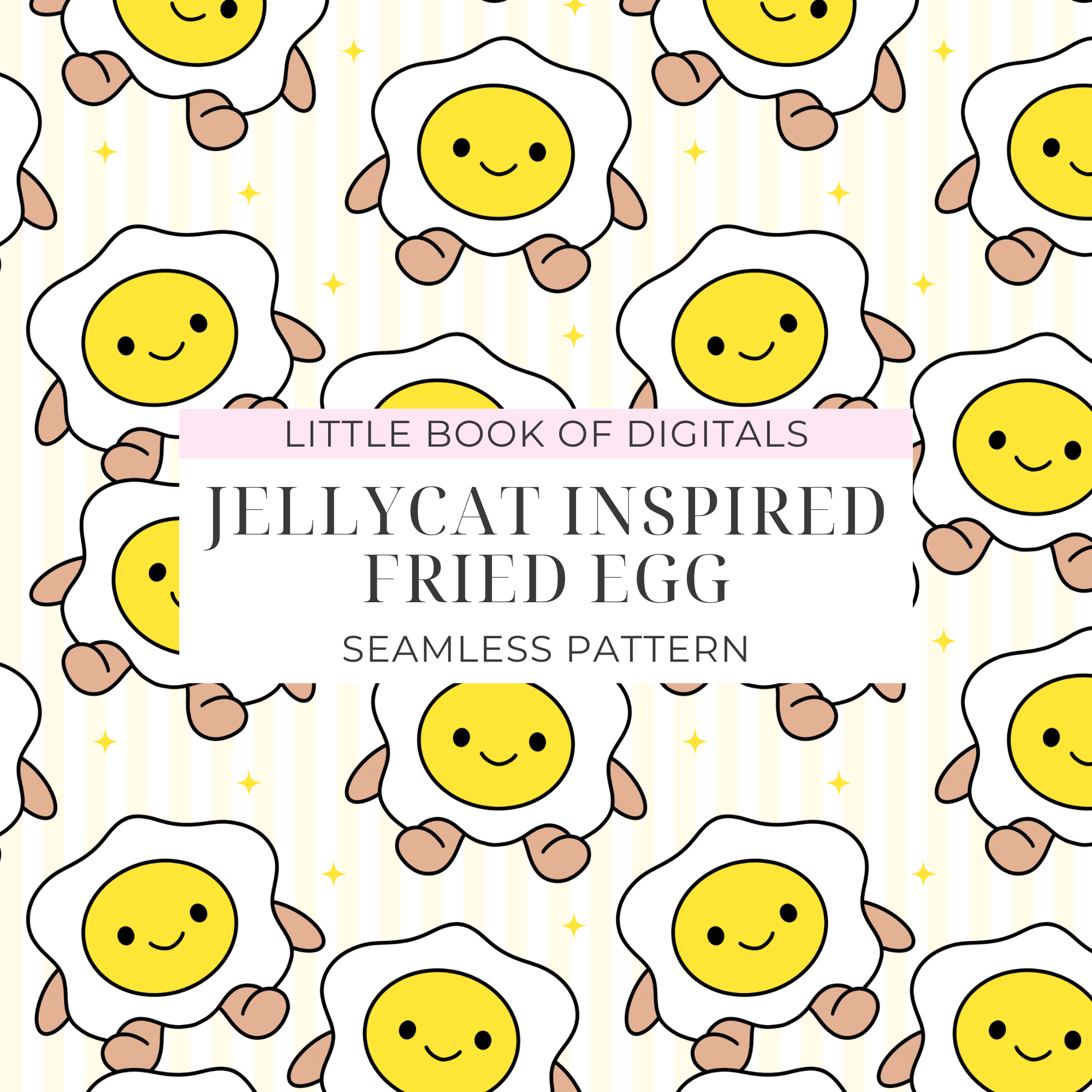 Jellycat Fried Egg Seamless Pattern
