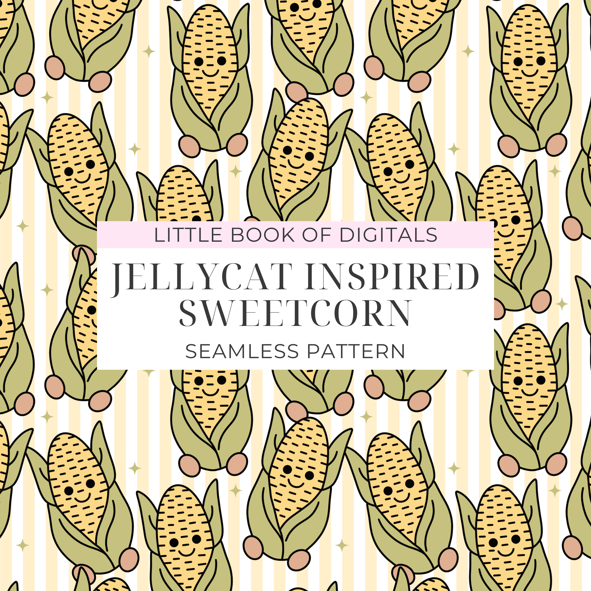 Jellycat Sweetcorn Seamless Pattern