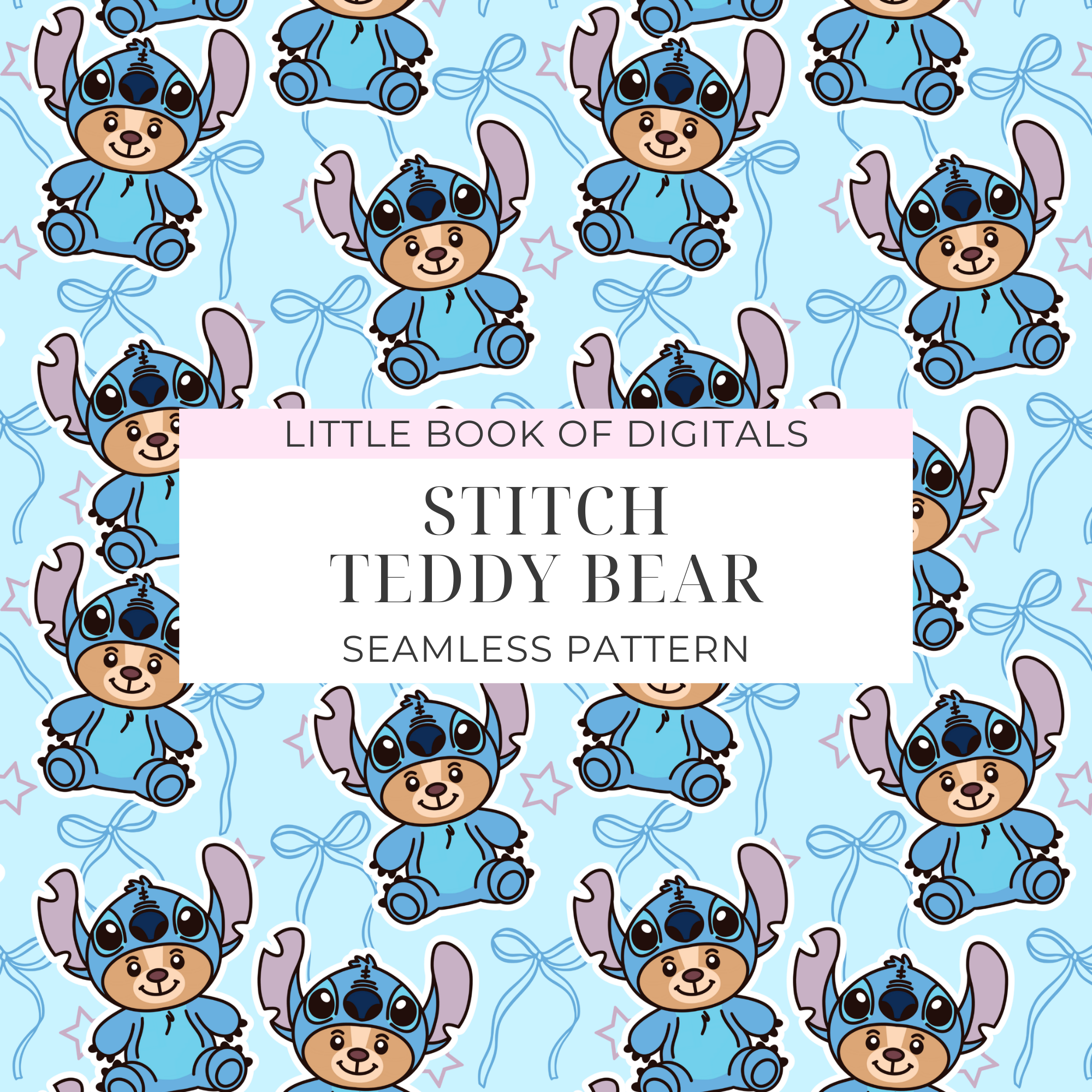 Stitch Teddy Bear Seamless Pattern