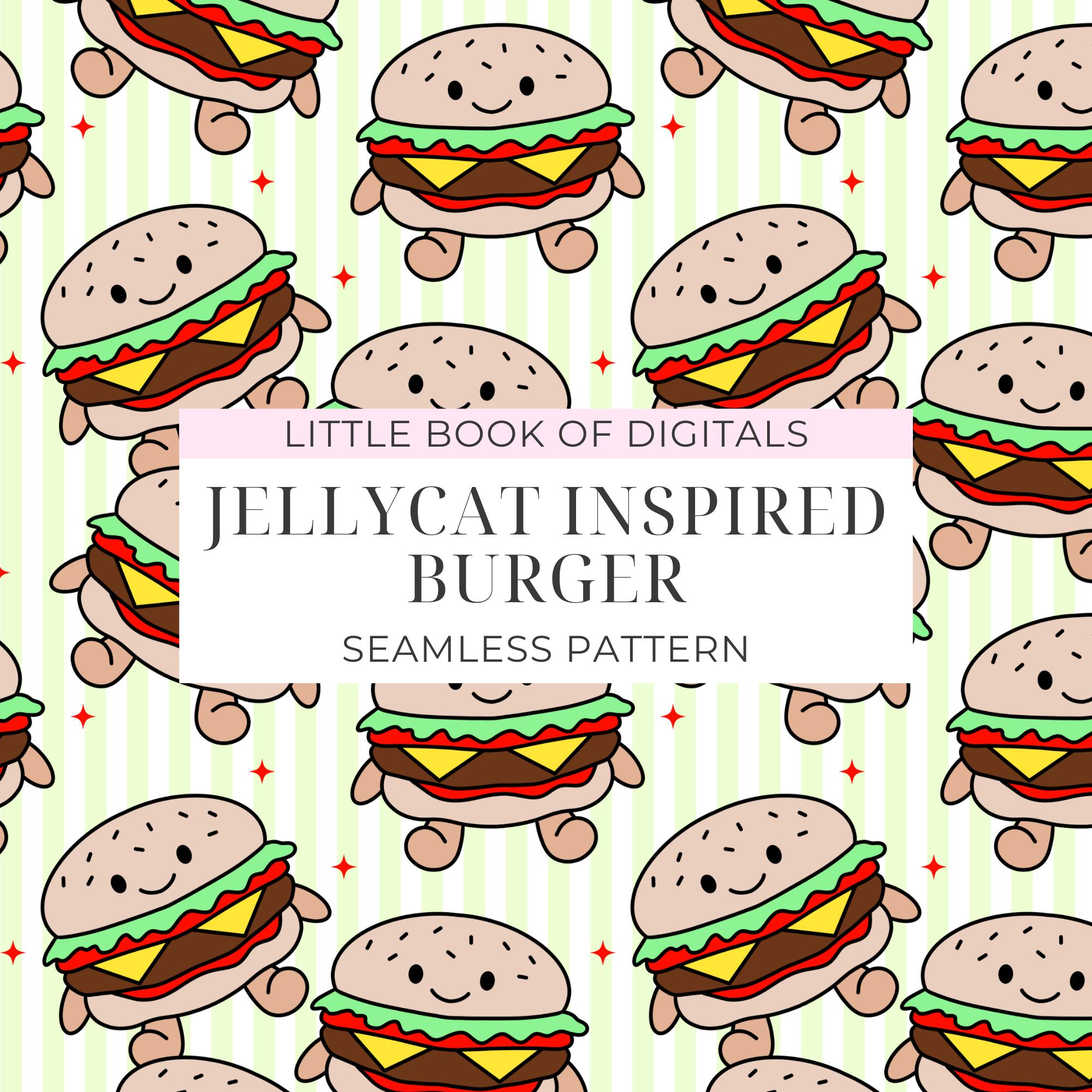 Jellycat Burger Seamless Pattern