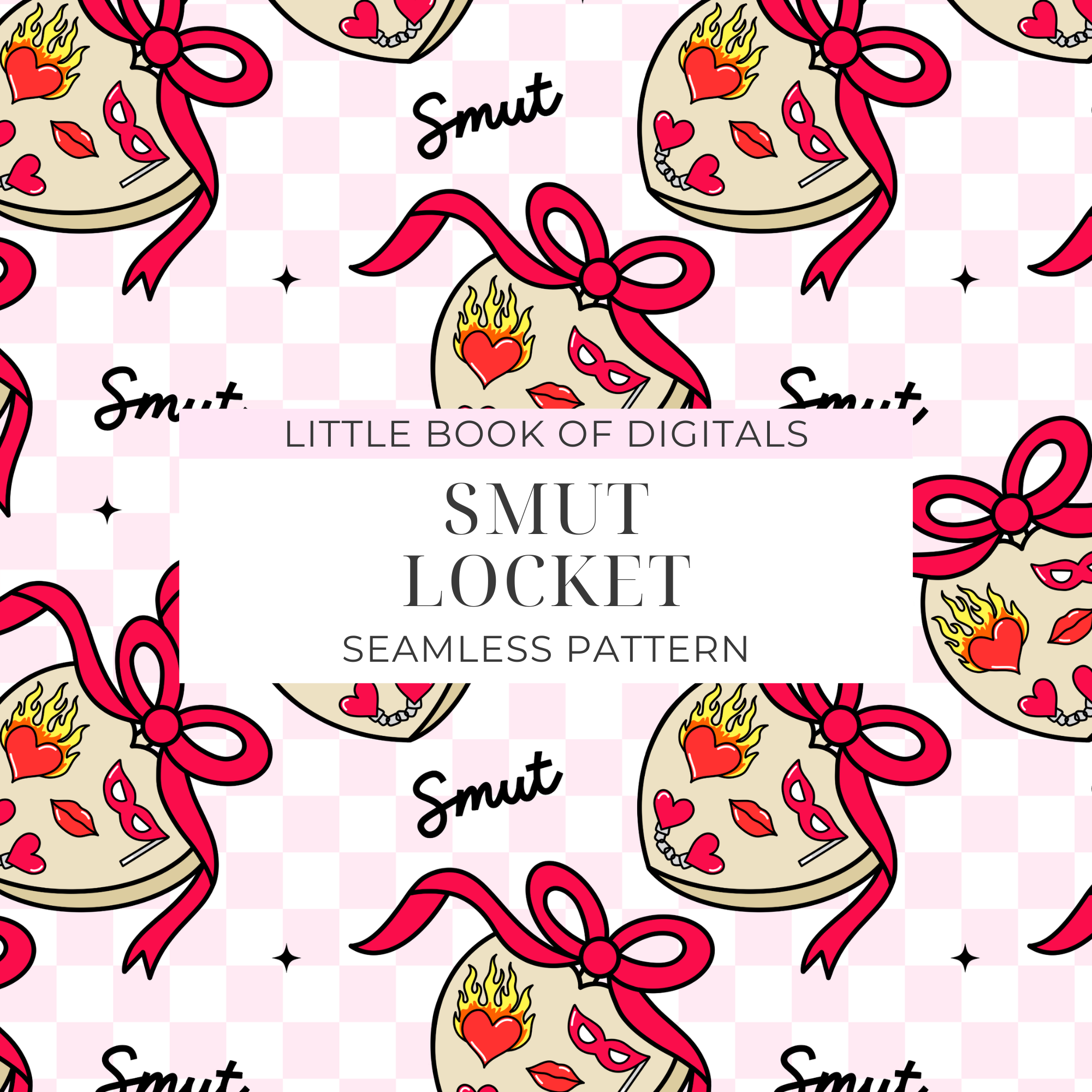 Smut Locket Bookish Seamless Pattern