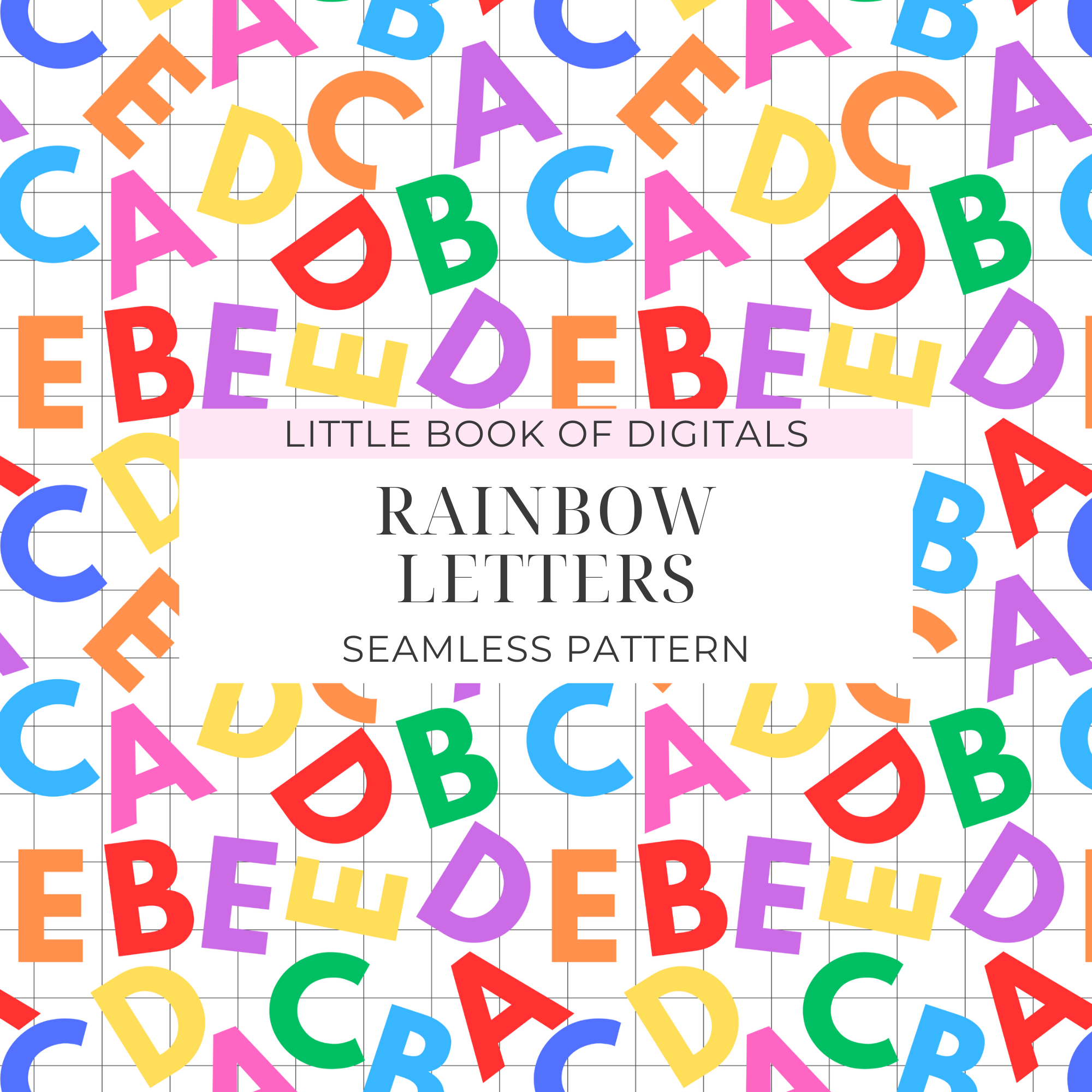 Rainbow Letters Seamless Pattern