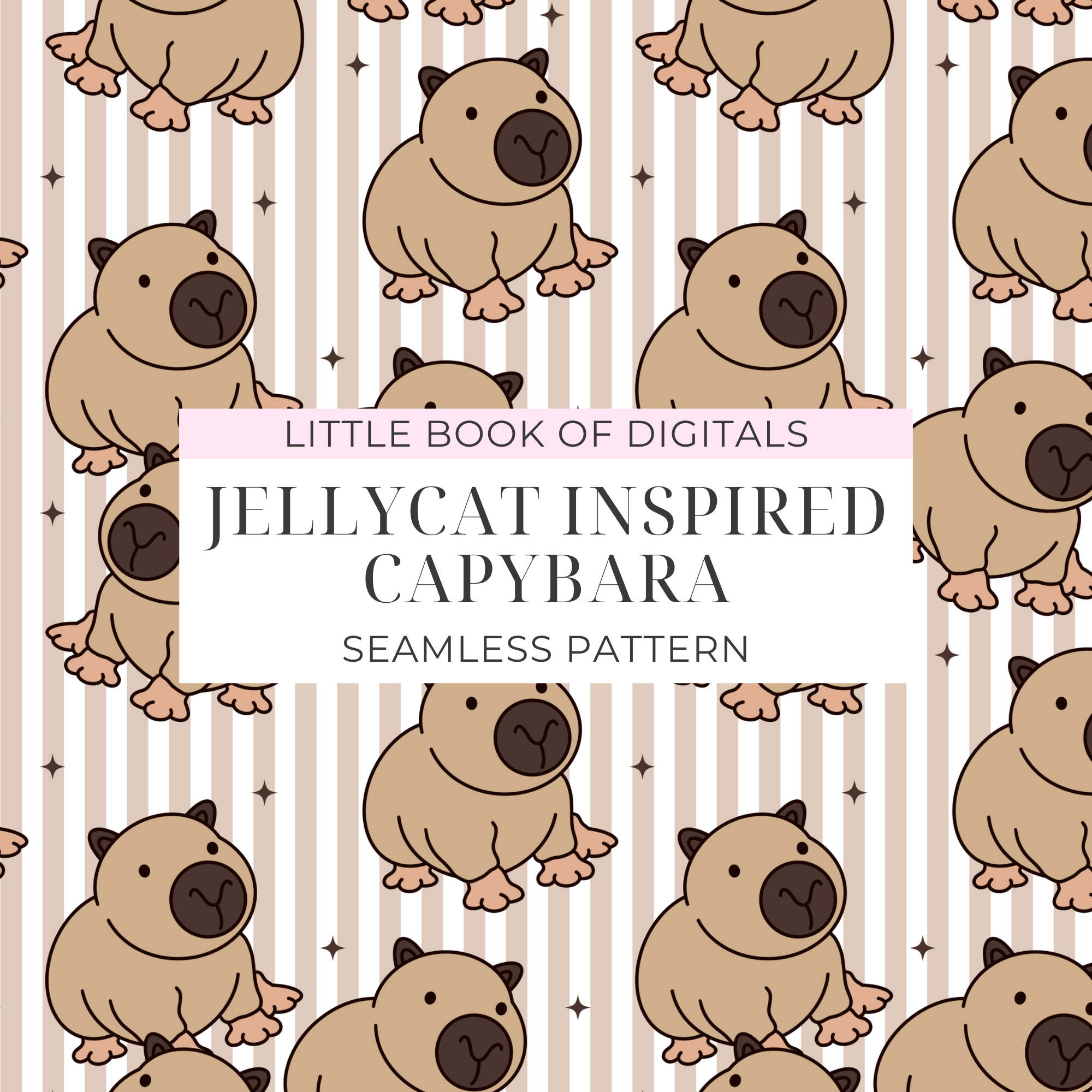 Jellycat Capybara Seamless Pattern