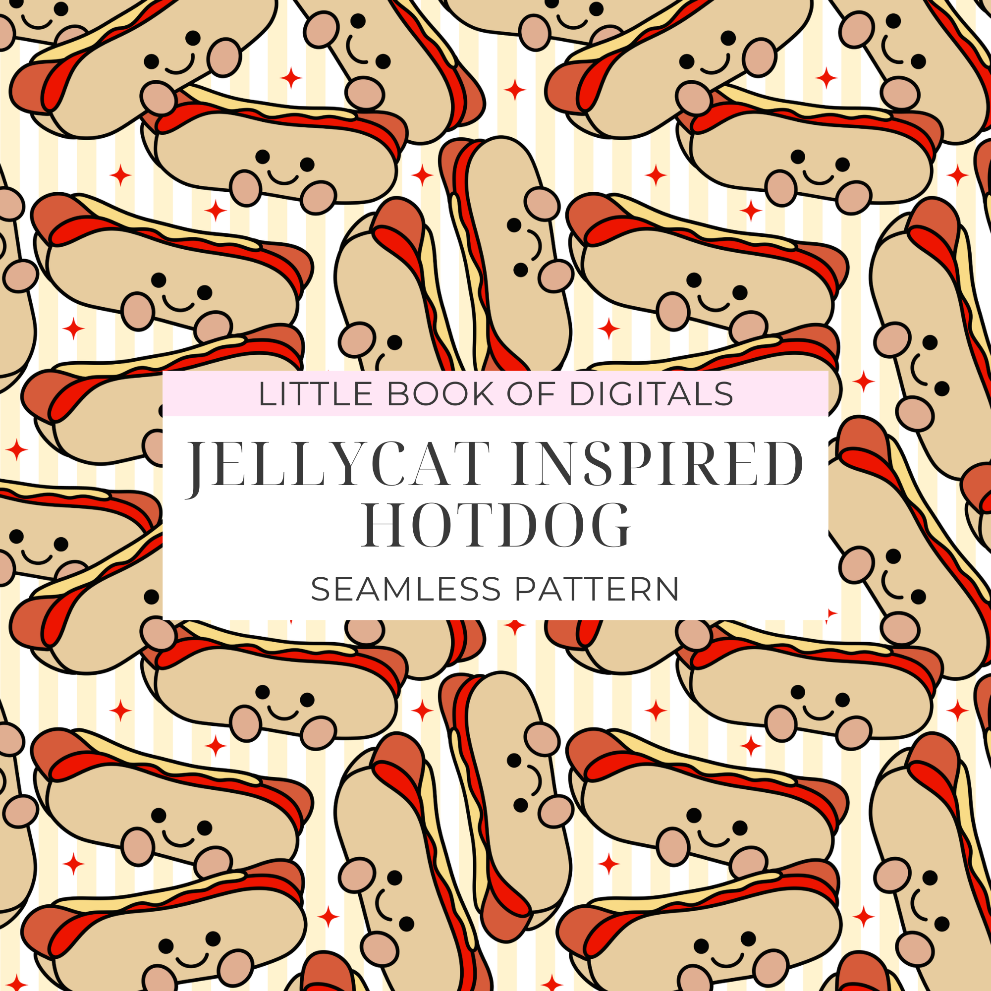 Jellycat Hotdog Seamless Pattern