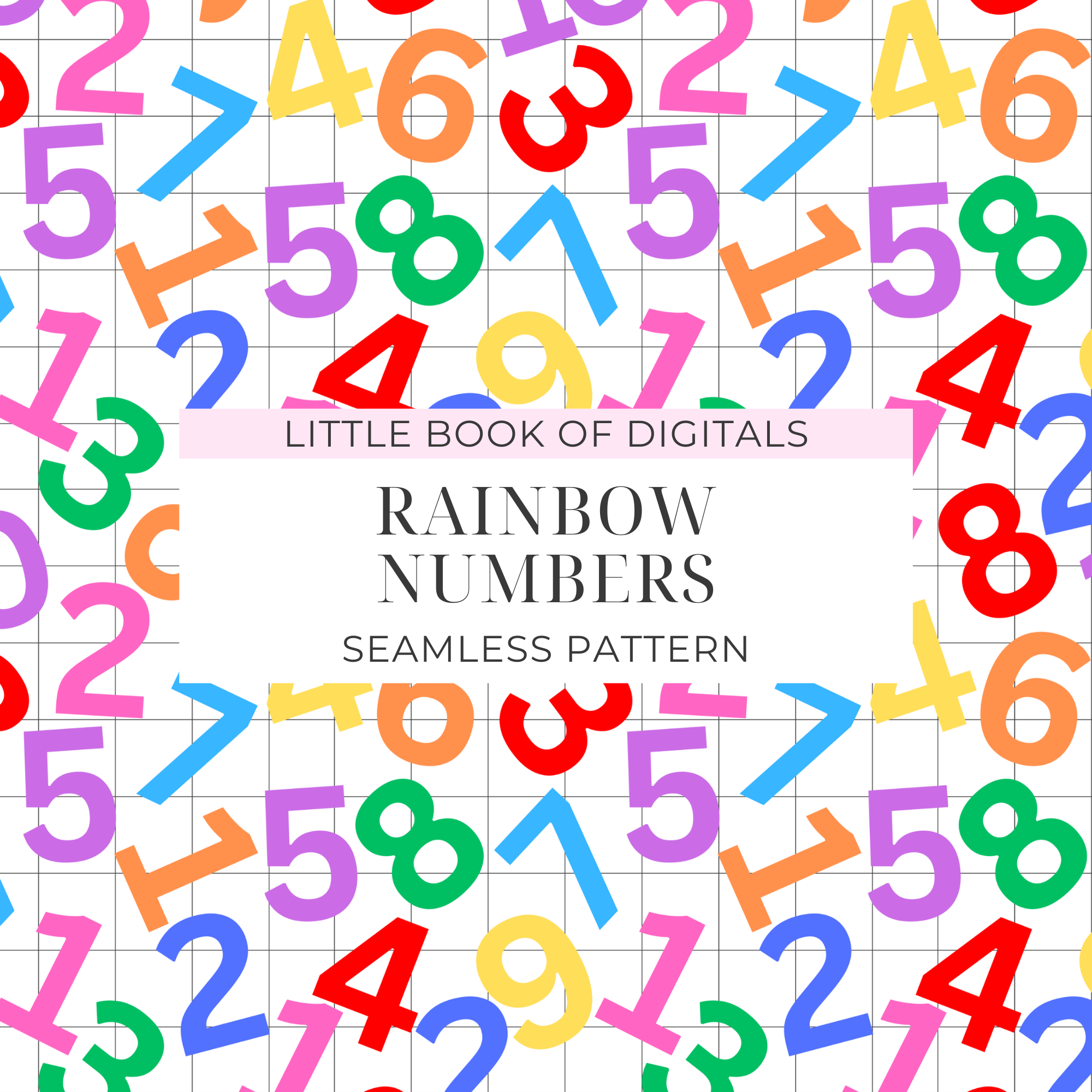 Rainbow Numbers Seamless Pattern