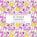 Summer Ghosts Seamless Pattern