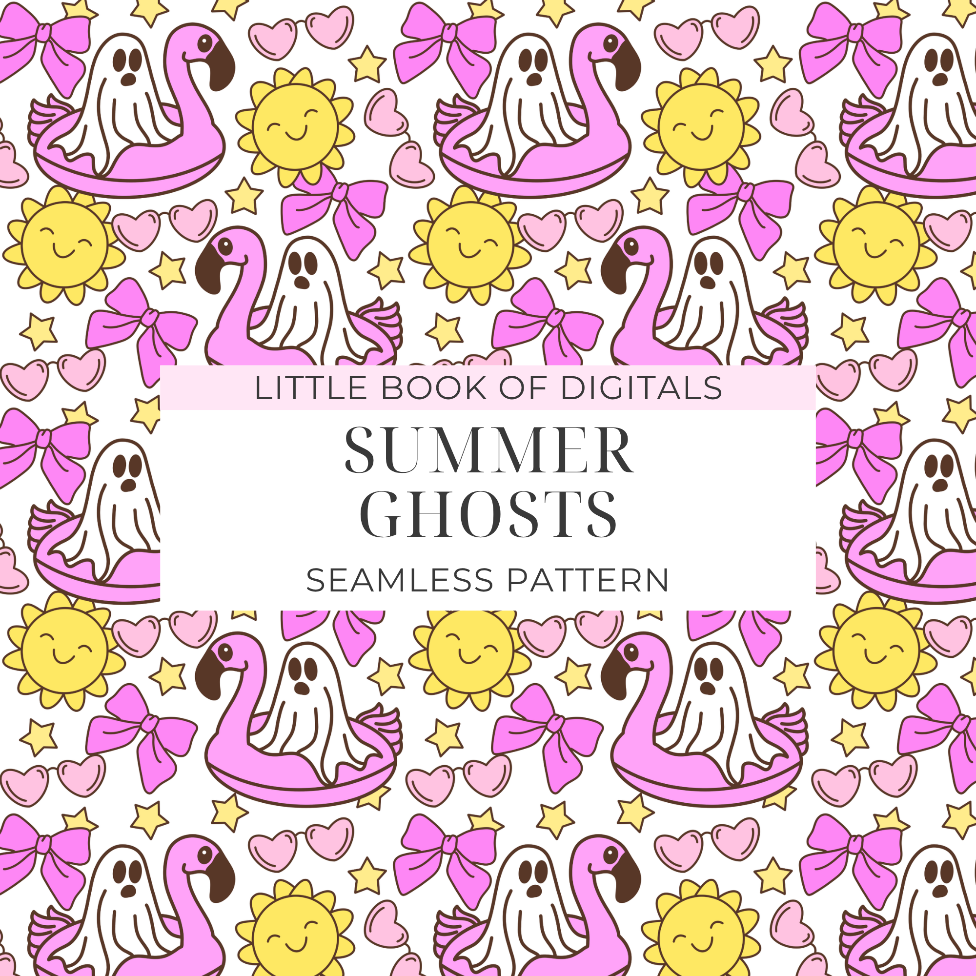 Summer Ghosts Seamless Pattern