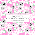 Coquette Cherries And Bows Seamless Pattern