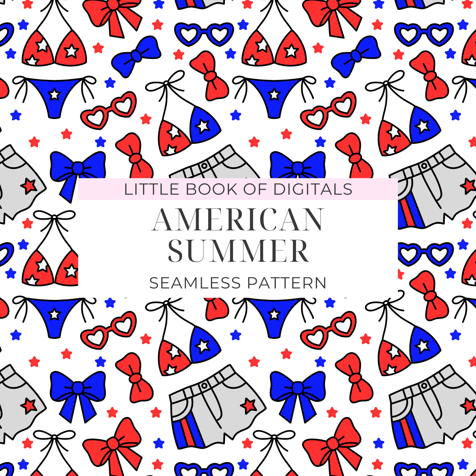 American Summer Seamless Pattern