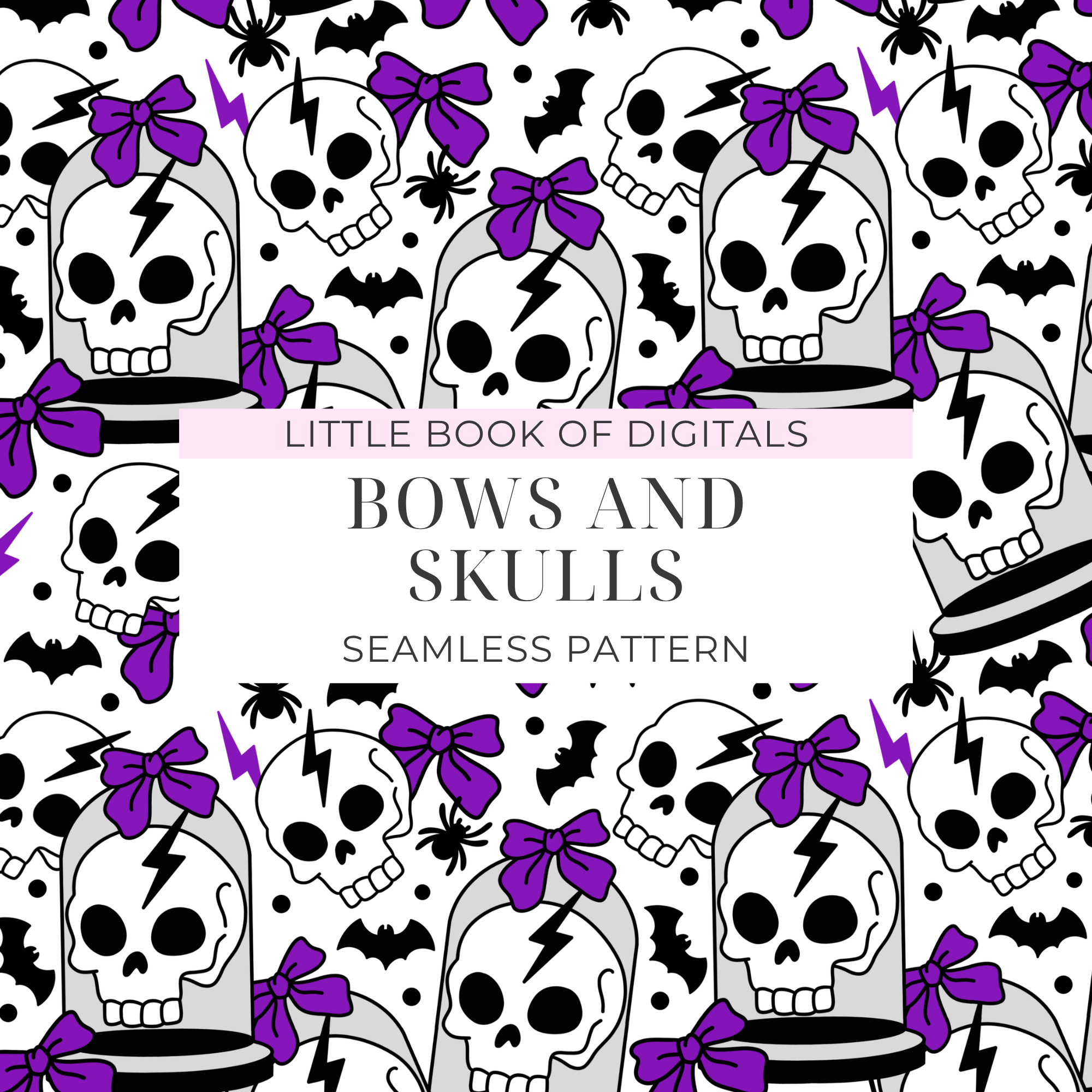 Bows And Skulls Seamless Pattern
