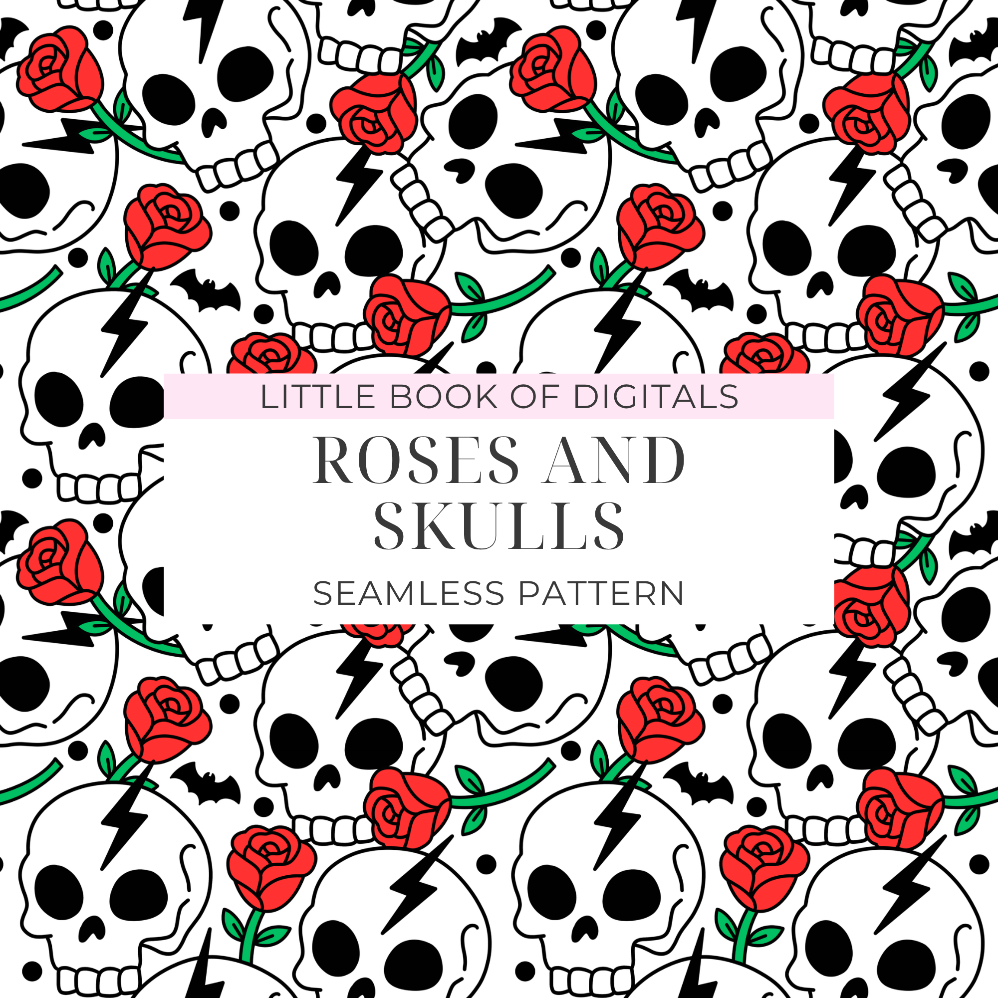 Roses And Skulls Seamless Pattern